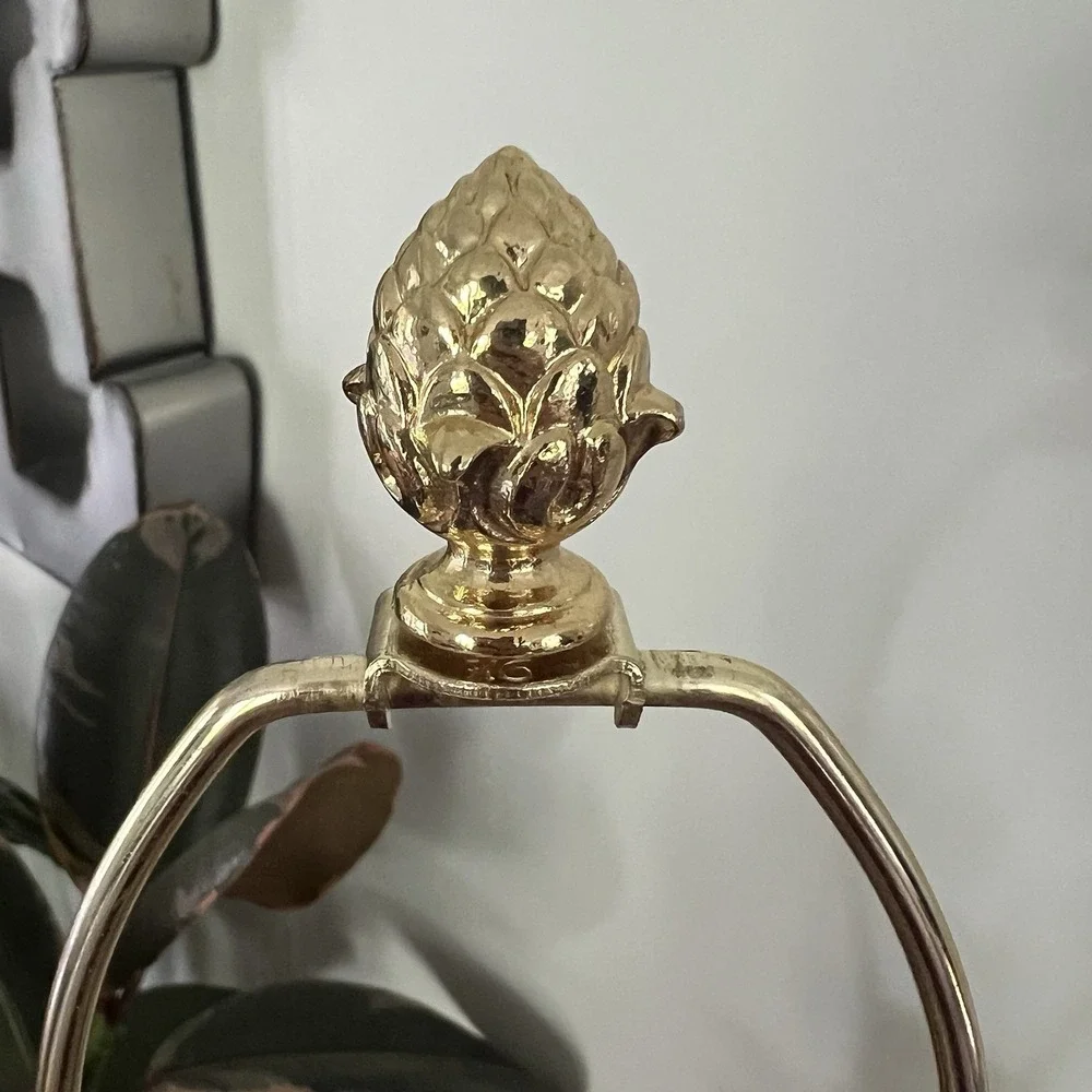 Vintage Brass Pineapple Table Lamp No Shade, Harp And Finial Included - Repaired